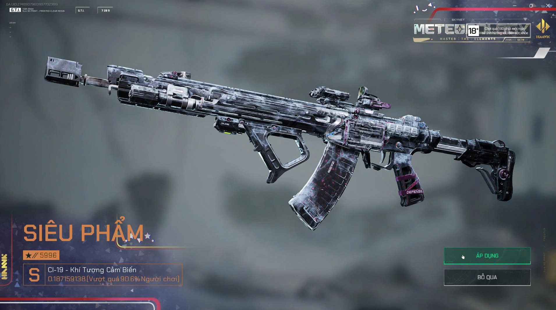 SKIN CI-19 KHÍ TƯỢNG CẢM BIẾN